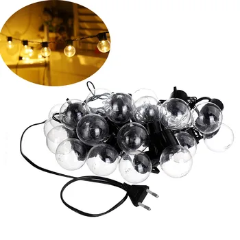 

6m Light String 20pcs LED Globe Plastic Bulb Lamp Indoor Romantic hook Christmas Festival Party Wedding Home Decoration 220V EU