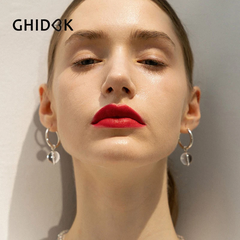 

GHIDBK Boho Simple Glass Bead Charm Hoop Earrings Femme Bead and Circle Gold Ring Earring Minimalist Pendant Hoop Summer Jewelry