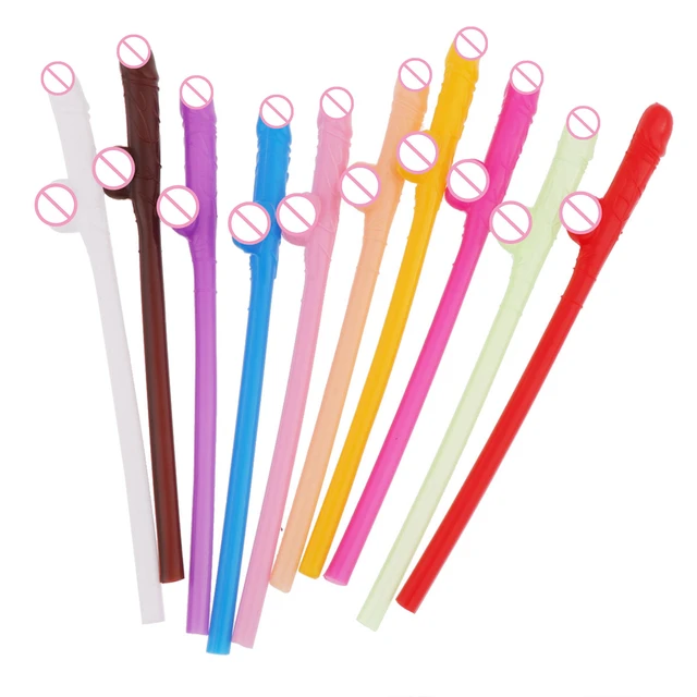 10 Penis Straws Bachelorette Party Bridal Dicky Jok Straw Novelty