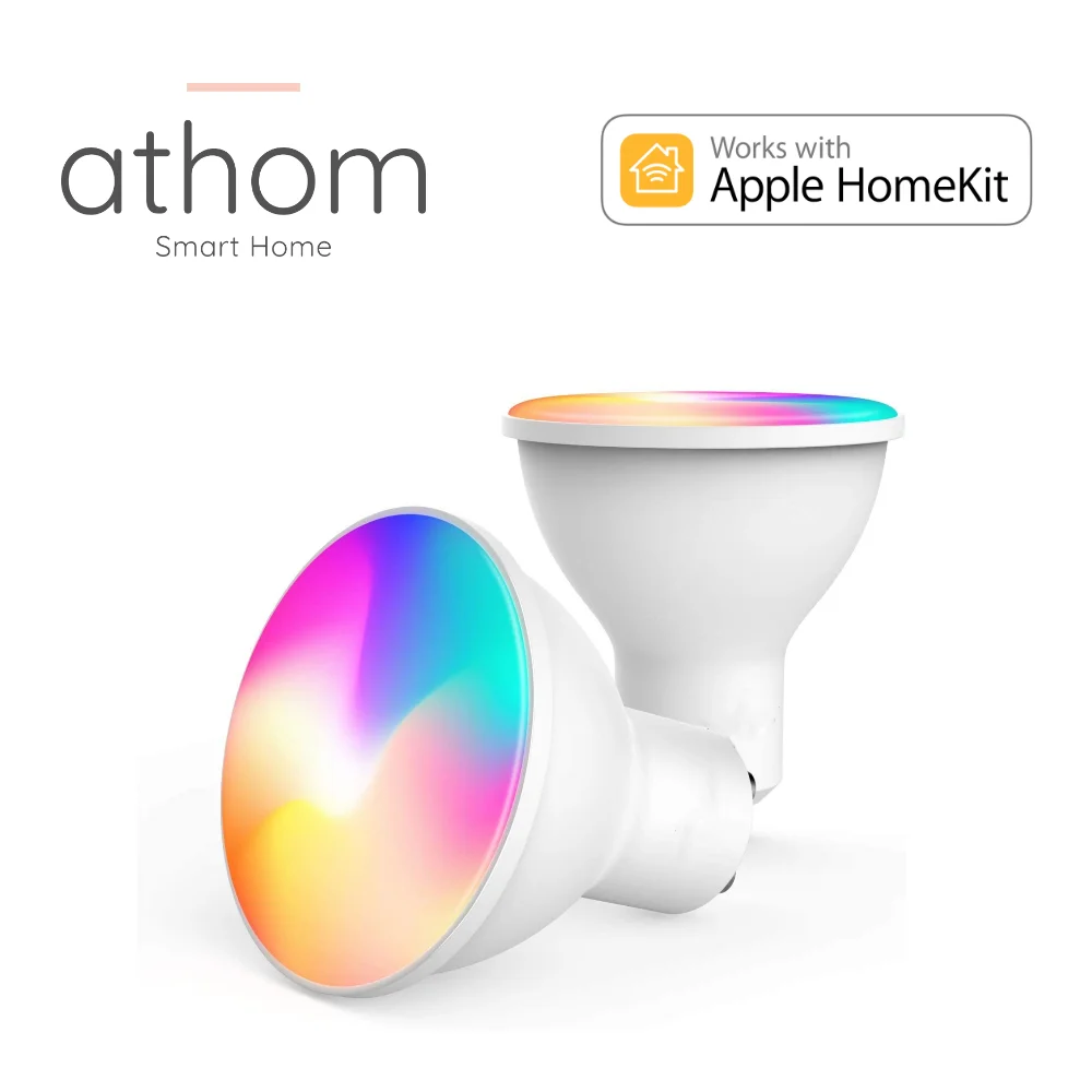 Умная лампа с регулируемой яркостью ATHOM Homekit WIFi 4 5 Вт RGBCW GU10 | Электроника