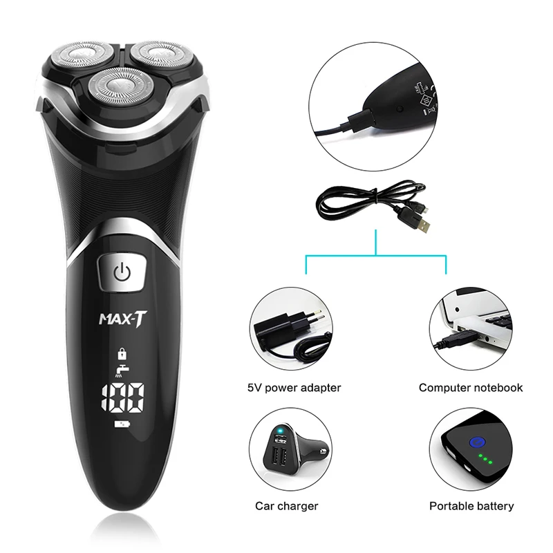 MAX-T RMS8101 электробритва уход за лицом моющаяся usb-кабель перезаряжаемая тройное лезвие 3D бритва электрическая бритвенная машинка для стрижки бороды