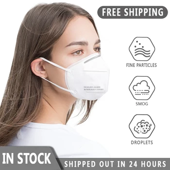 

10PCS Anti-Dust Droplet Smoke Disposable Face Mouth Mask 5 Layers Filter Nonwoven Meltblown Breathable Earloops Mask