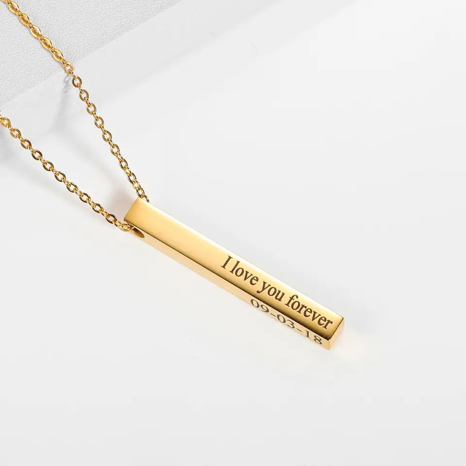 Personalized Engraved Name Bar Necklace for Everyone