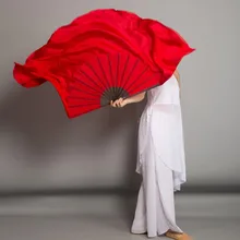 1 пара настоящий шелк веер вуаль шелк танец живота янгко танцевальный веер народное искусство выступления школы деятельности черные спицы из бамбука