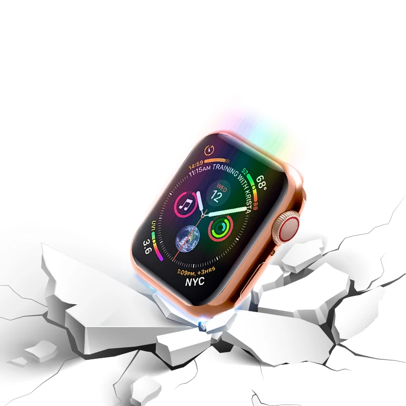 Прозрачный чехол для Apple Watch Series 3 2 1 38 мм 42 мм 360 полностью мягкий прозрачный ТПУ защитный чехол для iWatch 4 44 мм 40 мм