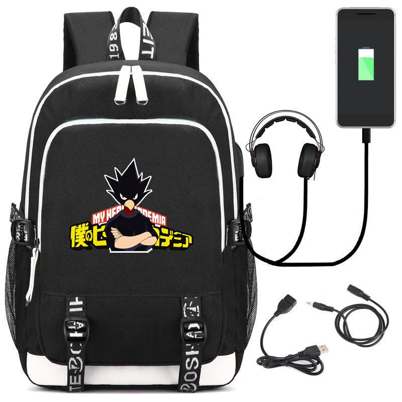 Школьные сумки My Hero Academy Kirishima Eijiro, аниме, сумка для книг, Женская дорожная сумка, usb зарядка, рюкзак для ноутбука, Мультяшные мужские сумки