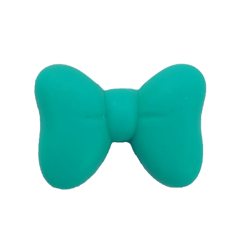 Turquoise Chenkai 50 шт. бант силиконовые бусины BPA бесплатно Милые силиконовые соски для младенцев DIY Детская жевательная для прорезывания зубов Изготовление ювелирных изделий подарок - Цвет: Turquoise