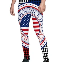 Четвёртое июля флаг эмблема брюки мужские Леггинсы с карманами Скрытая Пижама с карманом вечерние Высокая талия стрейч Fit дышащий Ac