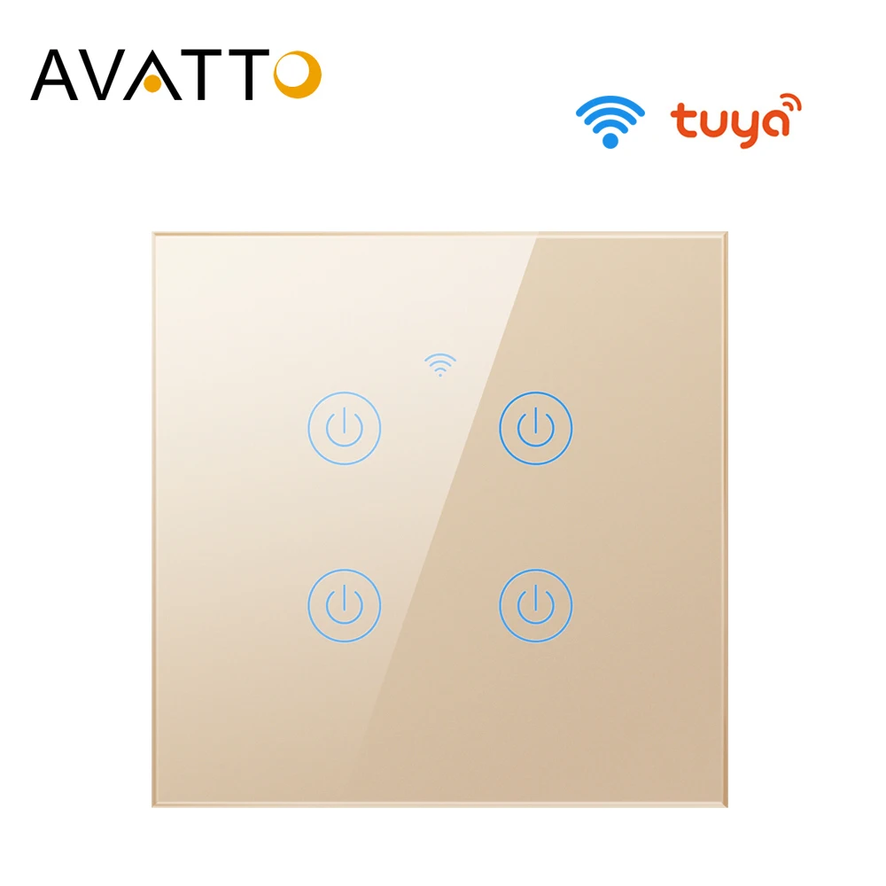 Умный выключатель AVATTO Tuya с Wi-Fi настенный 1/2/3/4 клавишами работает Alexa Google Home |