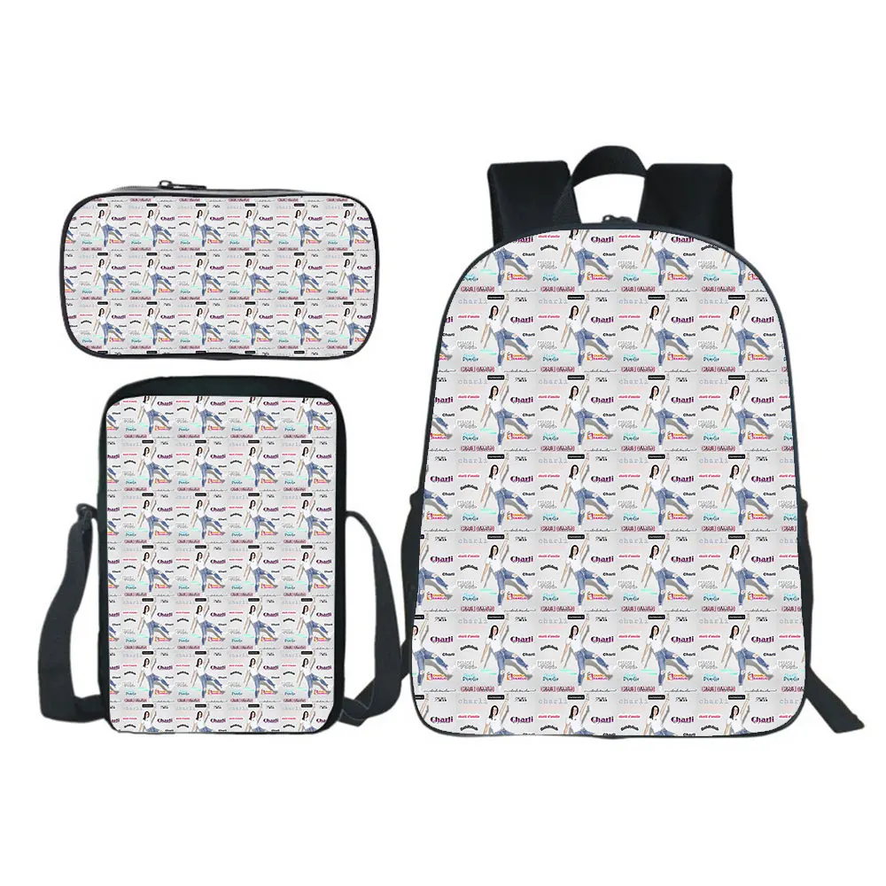 Charli Damelio Student Backpack 3pcs Set Boy Girl School Bag Teens Bookbag Rucksack Gift School supplies