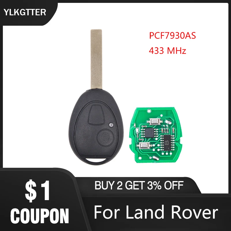 YLKGTTER 2 кнопки 433 Мгц дистанционный Автомобильный ключ для Land Rover 75MG ZT 2002 2005 PCF7930AS