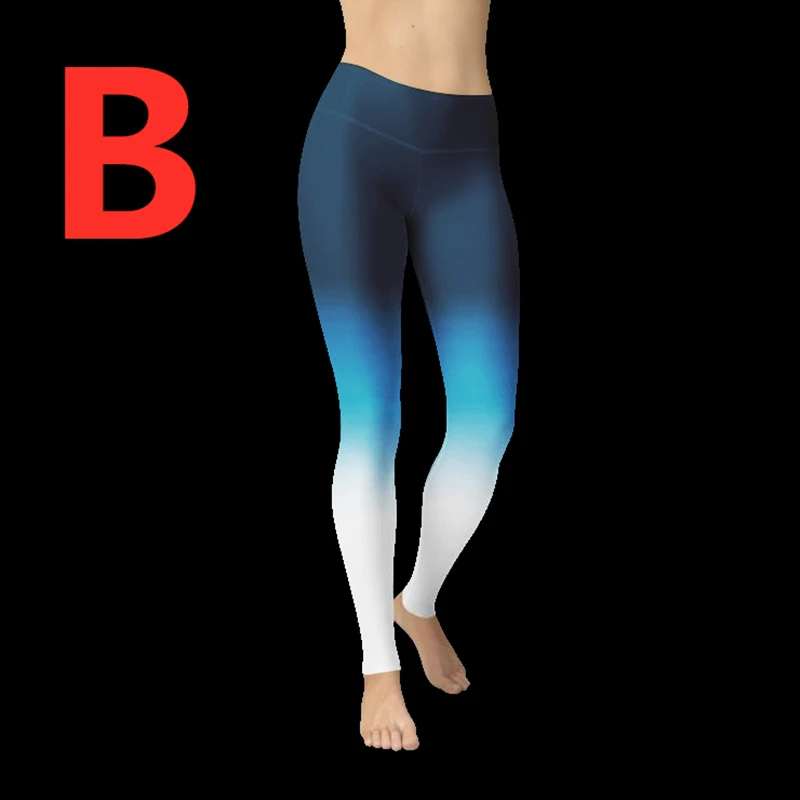 Prix B Sport Dégradé couleur d énergie Femmes Fitness Jogging Pantalons Collants De Gymnastique Extensible Sportswear