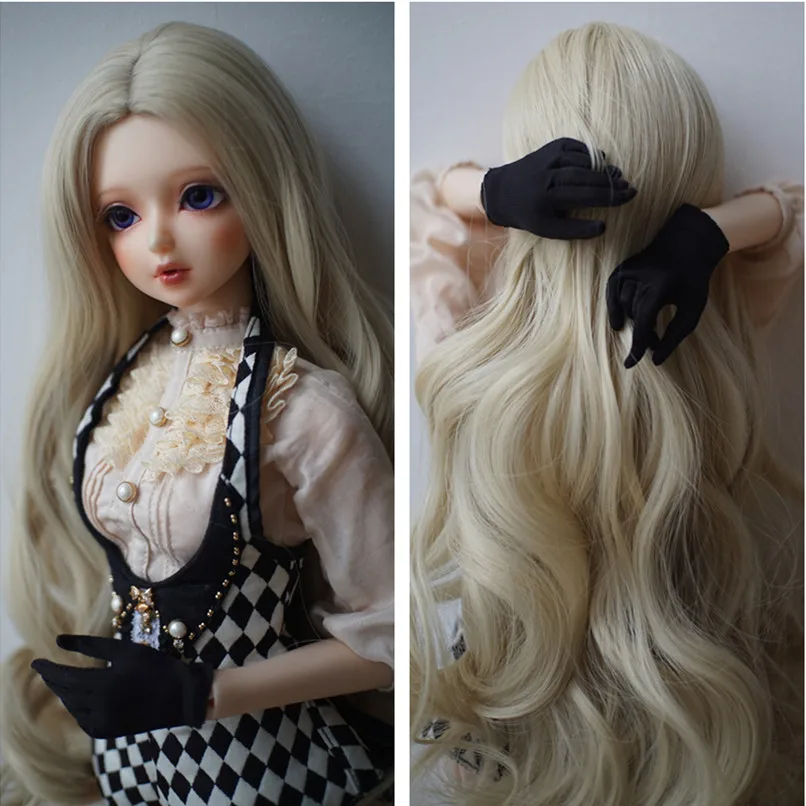1/3 1/4/16 BJD/SD кукольный парик высокотемпературный шелк длинные вьющиеся волосы
