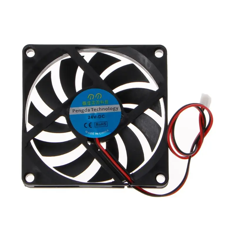 

24V 2-Pin 80x80x10mm PC Computer CPU System Heatsink Brushless Cooling Fan 8010 R9JB