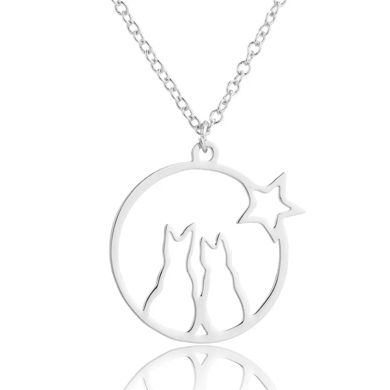 Jisensp полые браслеты из нержавеющей стали для кошек, для девочек, подарок для детей, милое животное, амулет, браслет, женские браслеты, рождественские украшения - Окраска металла: XL342S