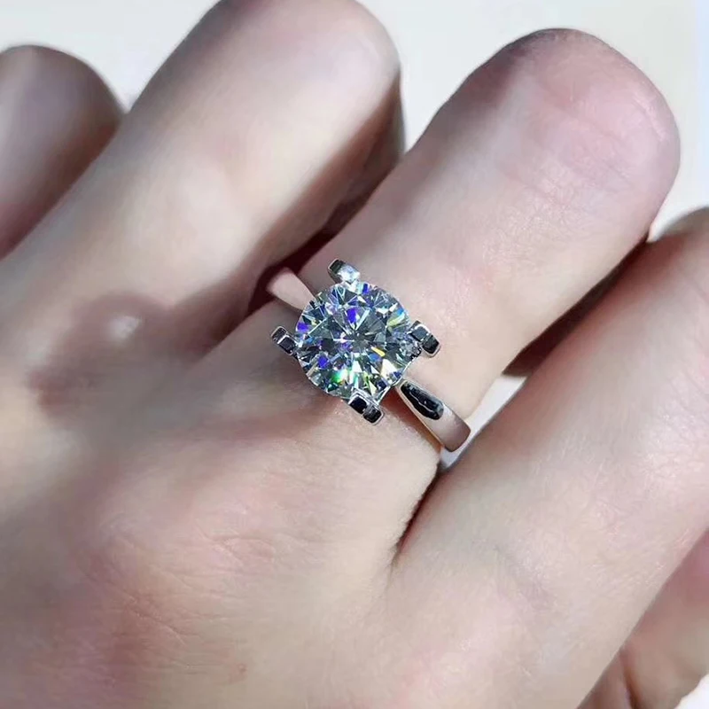 14K кольца из белого золота 6,5 мм 8 мм 9 мм обручальное кольцо для женщин лабораторный камень Муассанит алмазное обручальное кольцо для девушки
