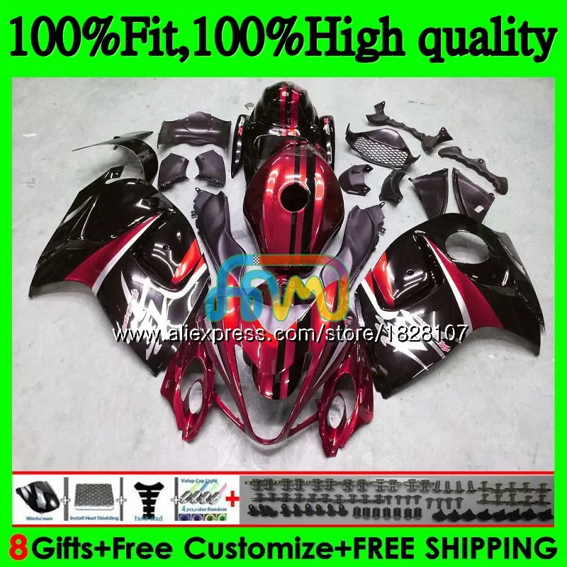 Инъекции для SUZUKI Hayabusa GSXR-1300 GSXR 1300 56BS. 115 GSXR1300 08 09 10 11 12 2008 2009 2010 2011 2012 темно-красный blk обтекателя