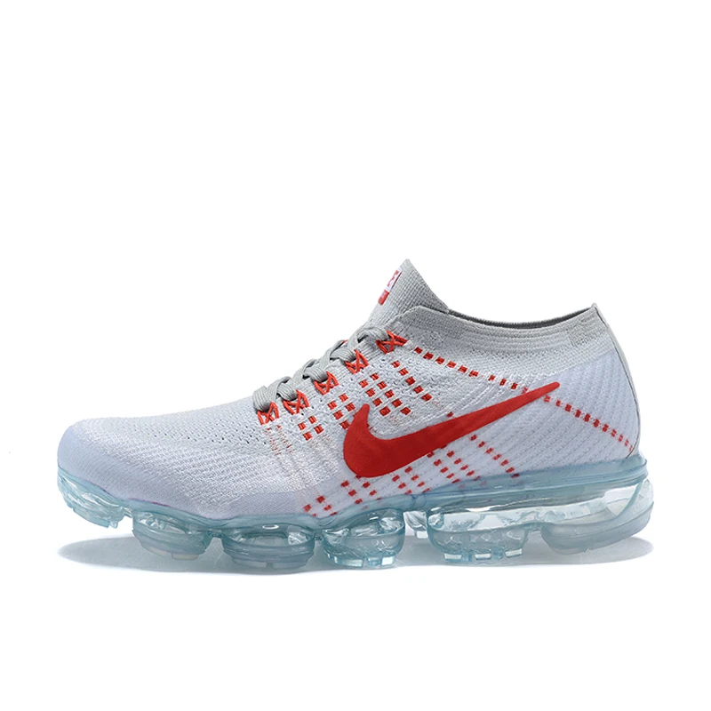 Nike Air VaporMax Flyknit спортивная обувь для мужчин Спорт на открытом воздухе удобные прочные беговые кроссовки 849558 Европейский Размер M GZ - Цвет: white and red