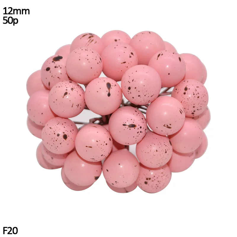 F20-50pcs pink Розовый искусственный цветок тычинки смешанный Гибридный цветок вишня тычинки ягоды для DIY Рождественский венок Ремесло торт свадебное украшение - Цвет: F20-50pcs pink