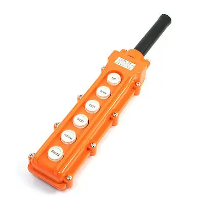 

Hoist Crane Momentary Rainproof 6 Directional 6 Button Pendant Control Station