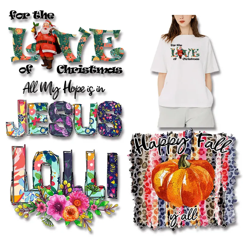 Floral Letter Ironon Transfers Patches for Kids Clothing Jacket