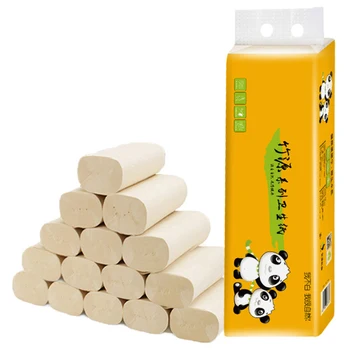 

12 Rolls Toilet Paper Household 4 Layer Tissue Soft Skin-Friendly for Home Bathroom EIG88