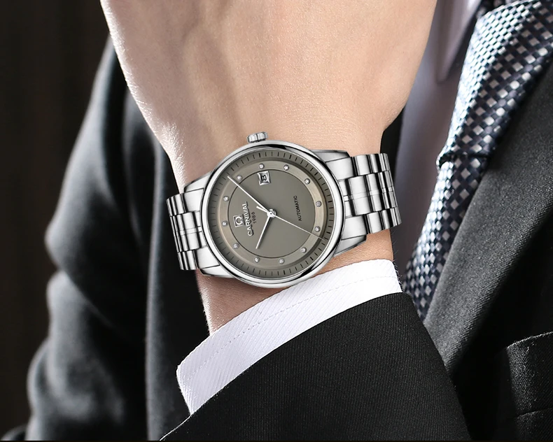 Швейцарские карнавальные часы для мужчин Япония MIYOTA автоматические механические брендовые Роскошные мужские часы сапфир reloj hombre часы C5668G-6