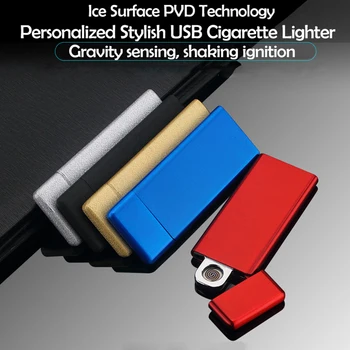 

High quality Windproof Dual Arc Lighter Flameless Electronic USB for Cigarette with Touch LED Power Displayhot