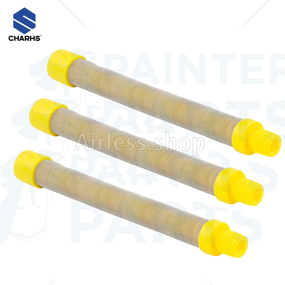 

Charhs 20PCS Airless Gun Threaded filters 100mesh bulk filters Yellow Fine mesh filter 540-100 of their spray guns.