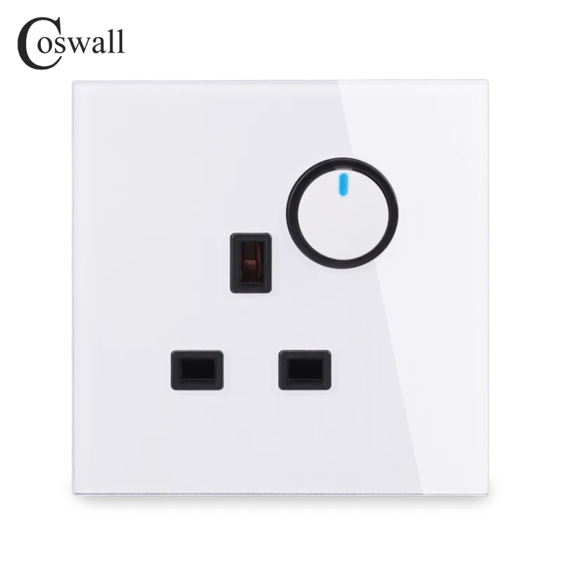 Стеклянная панель Coswall настенная 13A BS розетка британского стандарта + 1 банда 2