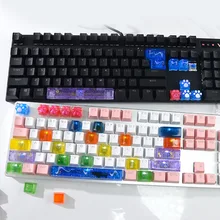 1Set Teclado mecánico UV resina cristal moldes de Epoxy clave tapa de silicona molde de fundición Manual para artesanías hechas a mano DIY herramientas para hacer