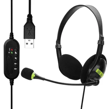 

USB Wired Headset With Mic for Online Teaching Call Center Headphone with Microphone Internet Bar Headset For PUGB PC