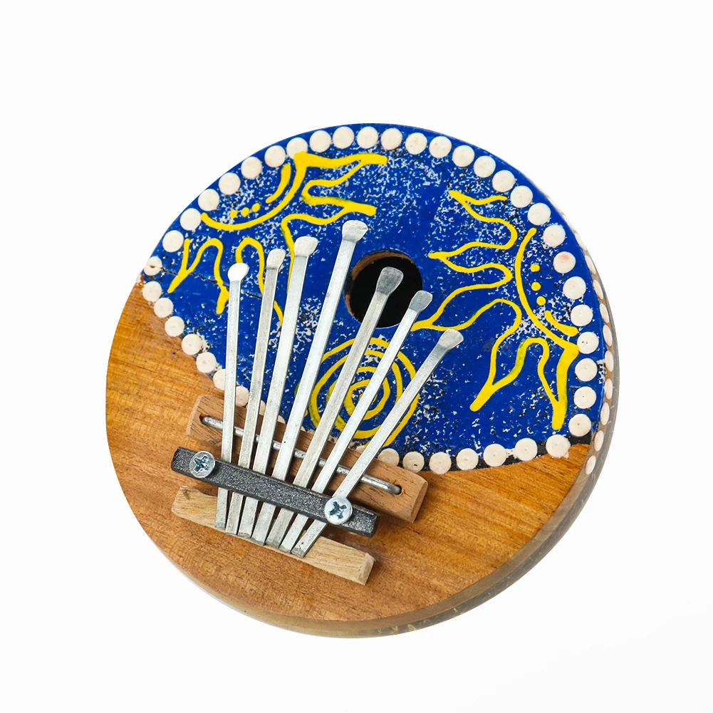 7 Keys Kalimba Thumb Piano Natural Coconut Shell Creative Colorful Painted Body Beginner Playing Musical Instrument Child Gifts