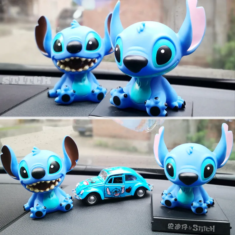 Dessin animé Anime Lilo et point Figure mignon Stich 11cm Bobble tête poupées Anime PVC figurine modèle jouets pour enfant voiture décoration