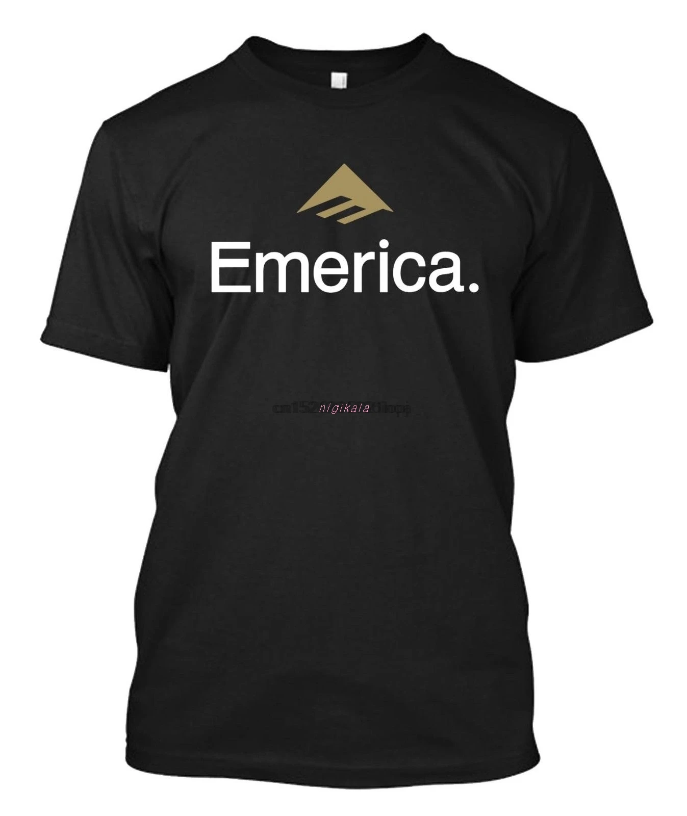 Emerica скейтборд-Ctom Мужская черная футболка с круглым вырезом Мужская низкая цена стимпанк повседневные Короткие рукава 4XL5XL - Цвет: Черный