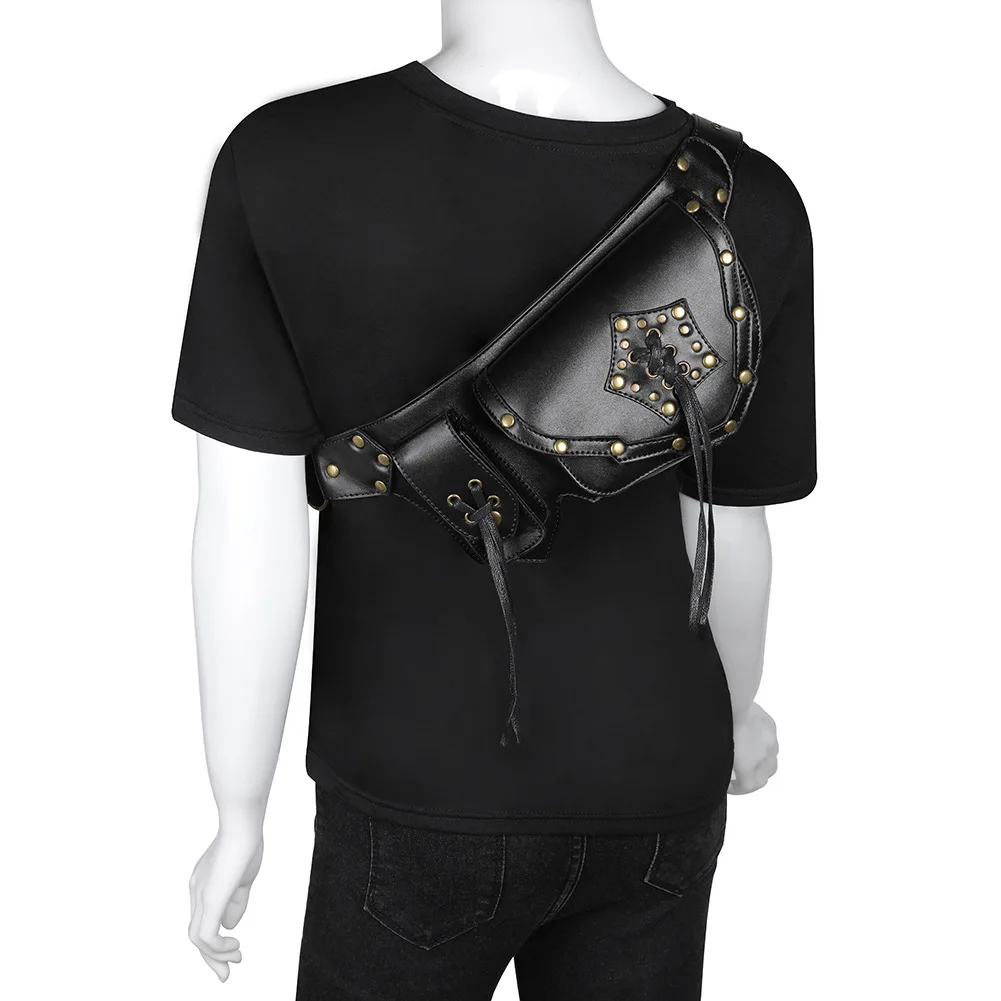 Мужской стимпанк Pounch Blet черный кожаный Ретро Рок крутой аксессуары в готическом стиле поясная сумка костюмы сексуальные женщины Бурлеск