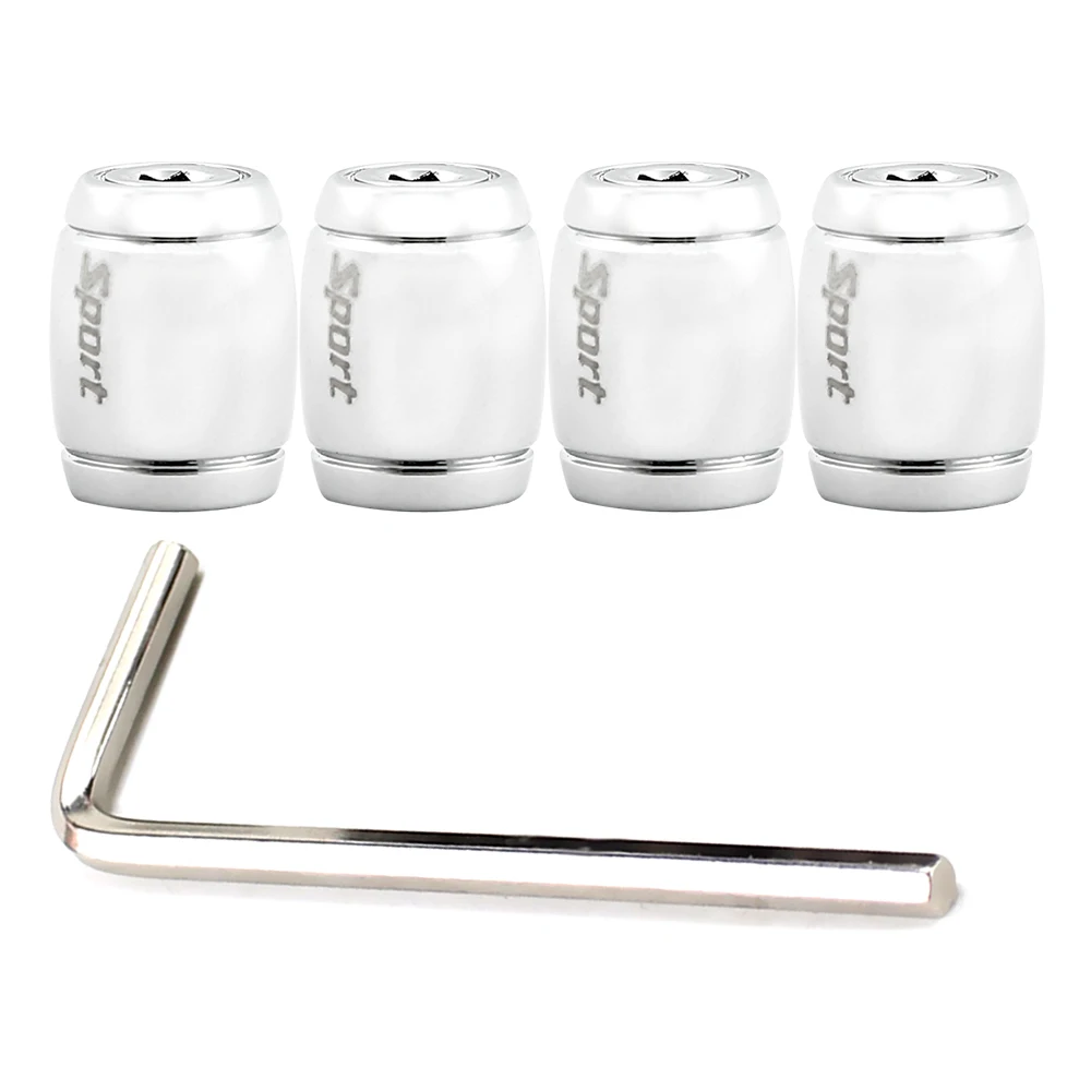 DSYCAR 1Set Fashion Zinc Alloy Anti-theft Sport Car Tire Valve Caps Wheel Tires Tire Stem Air Cap Airtight Cover for Car Styling
