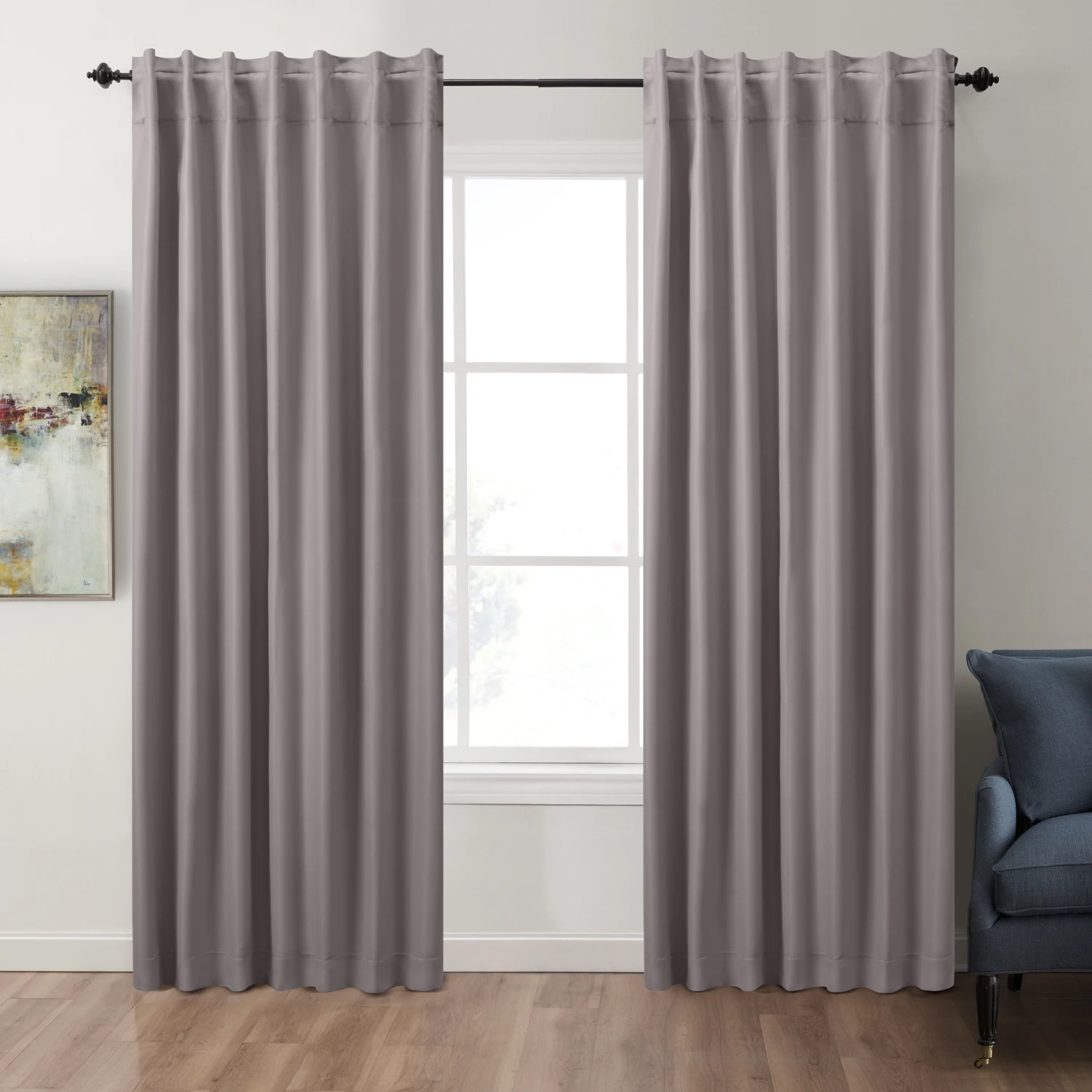 Solid Color Thermal Insulated 90% + Blackout Curtains for Living Room Bedroom Gray Black Blue Thick Window Curtain Treatment
