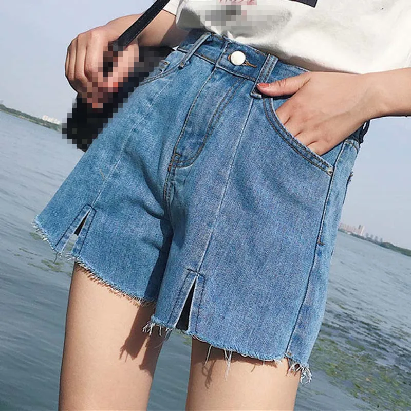 G1016 лето новая Корейская версия Женская мода Большой размер Высокая талия показать тонкие джинсовые шорты дешевые оптом