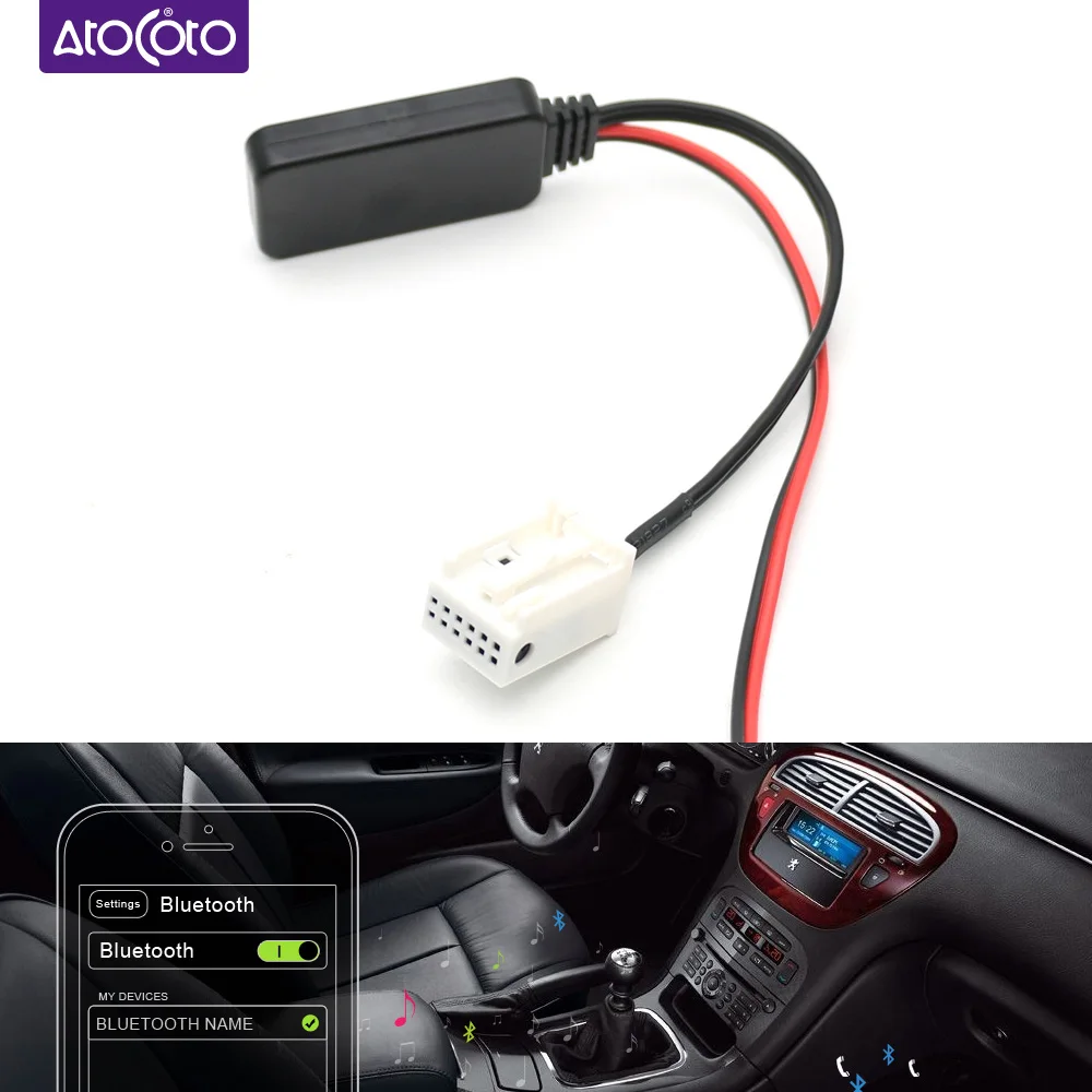 Автомобильный Bluetooth 5,0 12Pin разъем Aux кабель адаптер для peugeot 207 308 Радио стерео аудио вход приемник для Citroen C3 C6