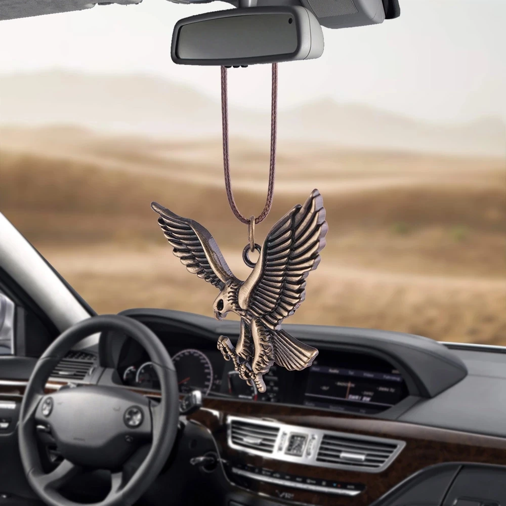 Bronze Eagle Car Pendant Ornaments Hanging Auto Interior Rear View Mirror Decoration Dangle Trim Accessory Car Accessories Bronze Eagle Car Pendant Ornaments Hanging Auto Interior Rear View Mirror Decoration Dangle Trim Accessory Car Accessories