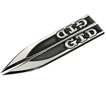 

1Pair 3D Metal GTD Car Wing Right & Left Side Badge Fender Emblem Car Sticker for VW GOLF MK4 MK6 MK5 MK7 Label Car styling