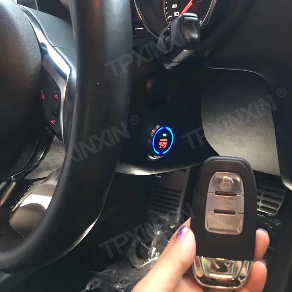 Keyless start remoto de partida do motor inteligente para audi tt a6 a8 a4 parar botões chaveiro kit fechadura da porta central com controle remoto