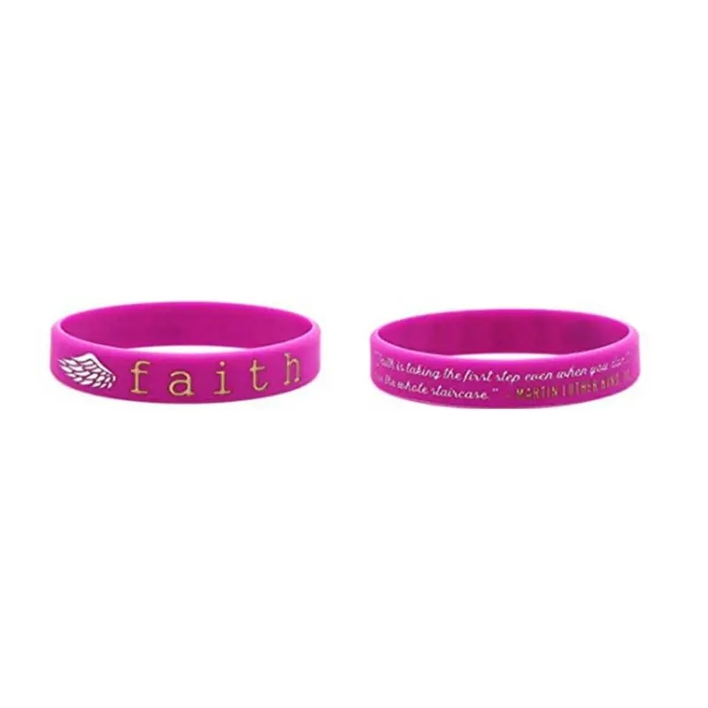 Motivational Silicone Rubber Wristbands Inspirational Bracelet Dream Courage Strength Believe Faith Hope Bangle Gift