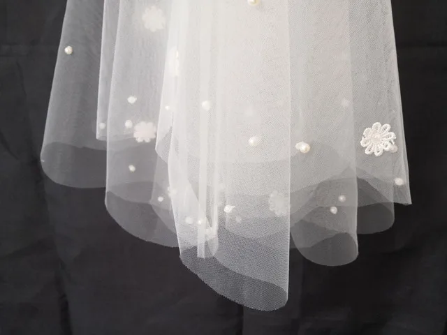 SERMENT Cathedral Wedding Veil One-Layer Blusher Veil Pearl Flower Single Layer Masked Veil 1.5 M Wedding Accessories SERMENT Cathedral Wedding Veil One-Layer Blusher Veil Pearl Flower Single Layer Masked Veil 1.5 M Wedding Accessories