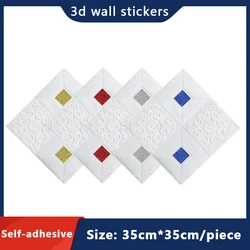 DIY 3D Wall Sticker Decorative Foam Waterproof Soundproof Self-Adhesive Wallpaper TV Background Bathroom Kitchen Wallpaper