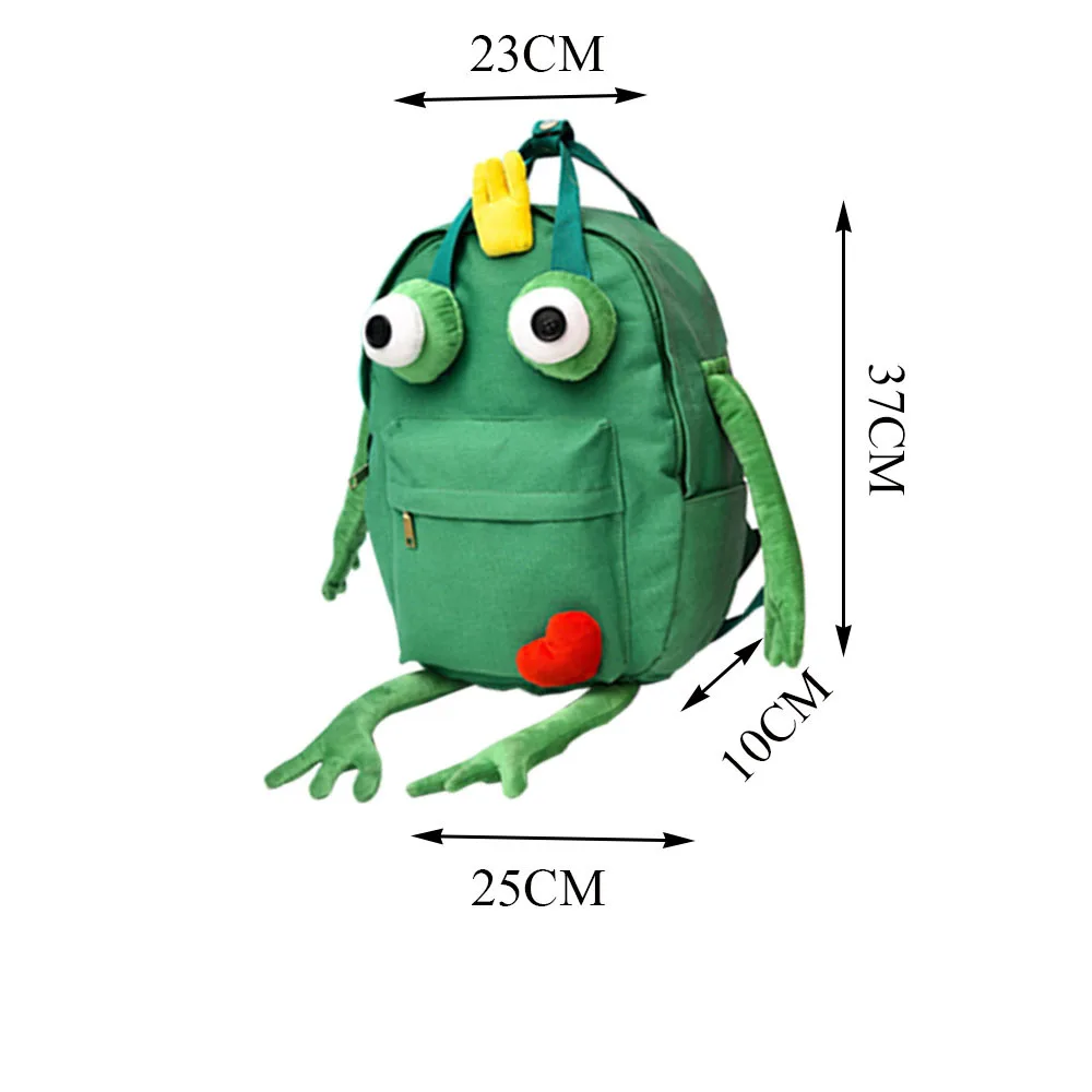 Креативный 3D яркий плюшевый рюкзак в виде лягушки, водонепроницаемая Детская сумка, сумки для путешествий с изображениями животных, игрушки, подарки - Цвет: Green 37cm