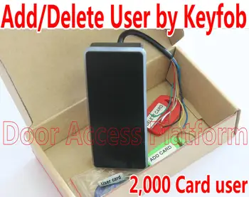 

Outdoor IP65 RFID Keytag Access Controller Terminal machine Add user,Delete user all by Key fobs support 2,000 card user maximum