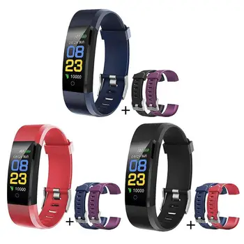 

Bluetooth 115PLUS Smart Bracelet Watch High-quality Portable Safety Pedometer Fitness Tracker Wristband for Android iOS