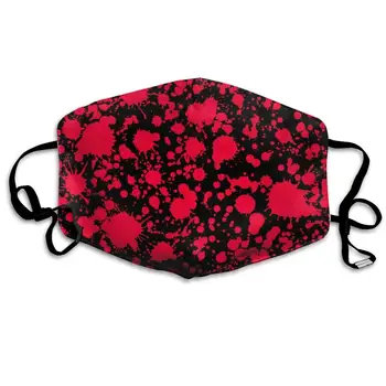 

Unisex Premium Polyester Anti Dust Mouth Face Cover Mask, Classic Horror Blood Splatter Black Comfy Half Face Masks Washable